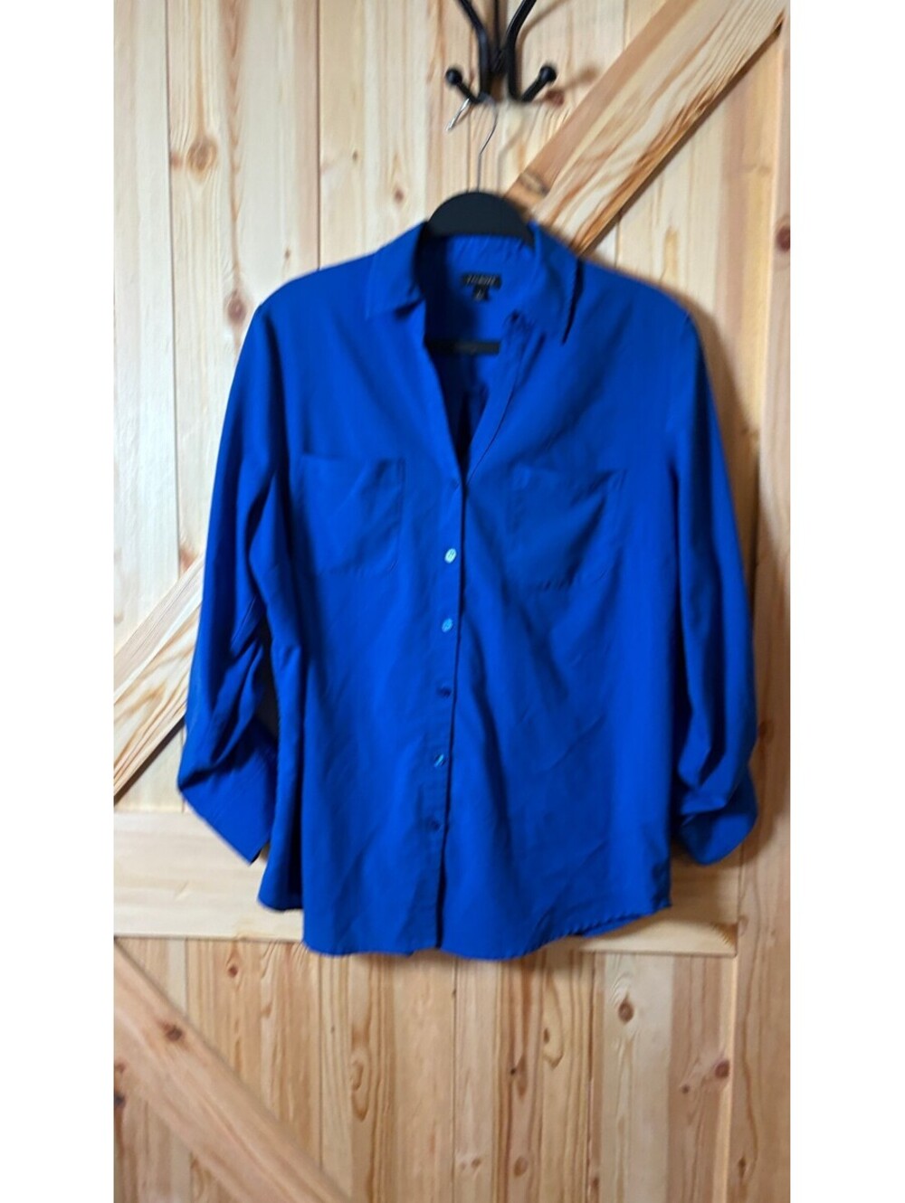 Talbots Classic Blue Button-Up Shirt Large